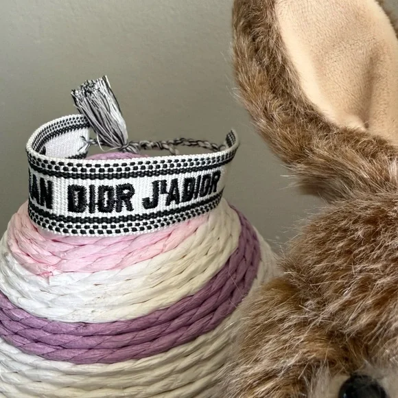 Dior J'Adior White and Black Woven Ribbon Bracelet - Picture 1 of 4